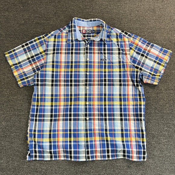Ralph Lauren Chaps Mens XL Shirt Button Down Multicolor Plaid Linen Blend - Picture 2 of 14